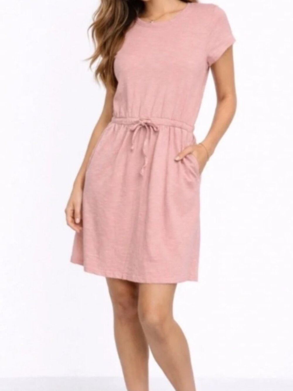 Pact Organic Cotton Slub Drawstring Pocket Dress Size Medium - NEW WITH TAGS!